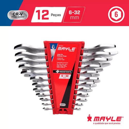 Jogo chave Fixa 6-32MM 12 Peças - Mayle