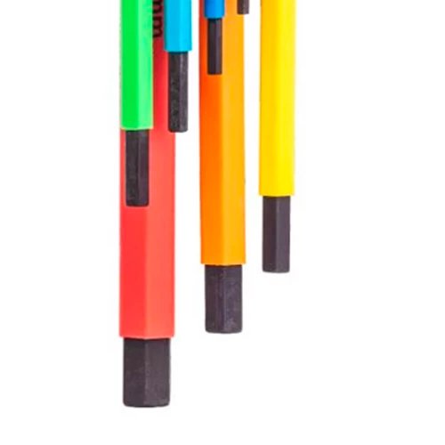 Jogo Chave Hexagonal Longa Color 9 Peças - ST09107CHBS - Sata