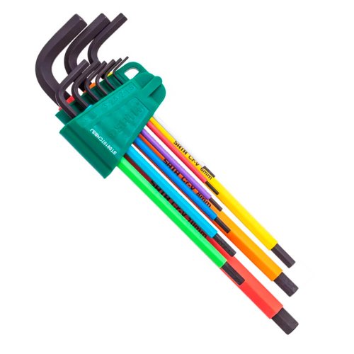 Jogo Chave Hexagonal Longa Color 9 Peças - ST09107CHBS - Sata
