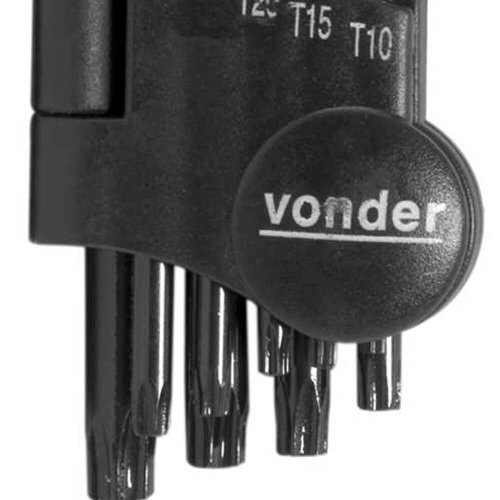 Jogo Chave Torx com 9 peças - T10 a T50 VTX-4 CRV - Vonder