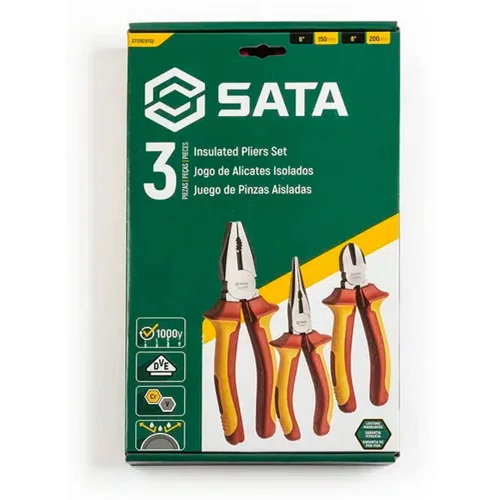 Jogo de Alicates Isolados VDE com 3 peças - Sata