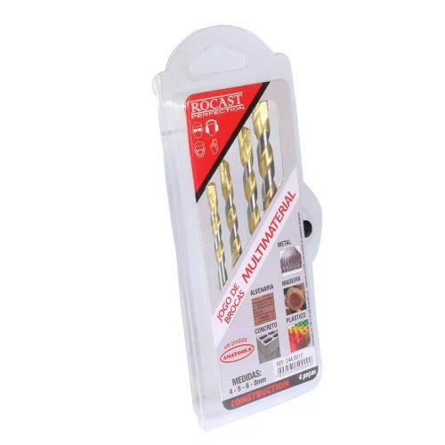 Jogo de Broca Multimatériais 4 à 8mm 4 Peças - 244.0012 - Rocast