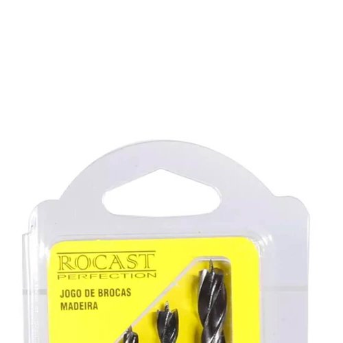 Jogo de Brocas 3 Pontas para Madeira 4 peças (4.0 a 8.0mm) - Rocast