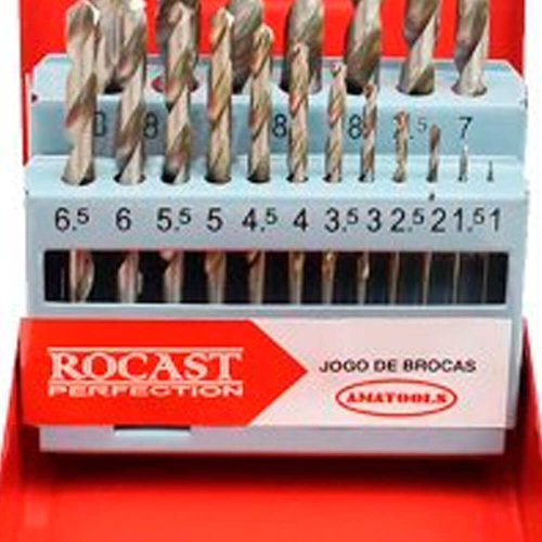 Jogo de Brocas Aço Rápido 1,0 a 10,0mm - Rocast