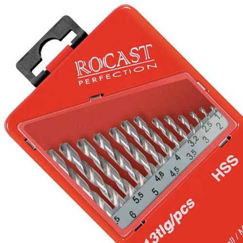 Jogo de Brocas Aço Rápido 13 Peças 1,5 à 6,5mm - 5.0159 - Rocast