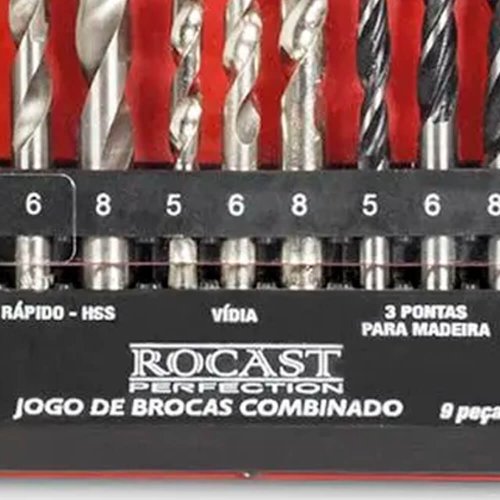 Jogo de Brocas Combinado 9 peças 5.0 a 8.0mm - Rocast