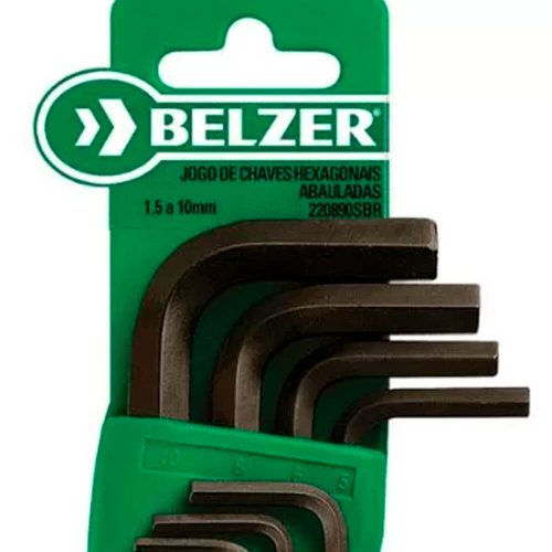 Jogo de Chave Allen Abaulada 1,5 a 10mm - 220890SBR - Belzer