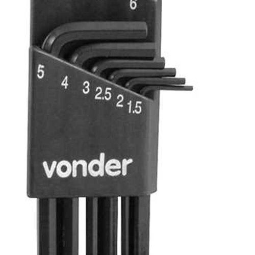 Jogo de Chave Allen Longa 1,5 a 10mm - 9 peças - Vonder