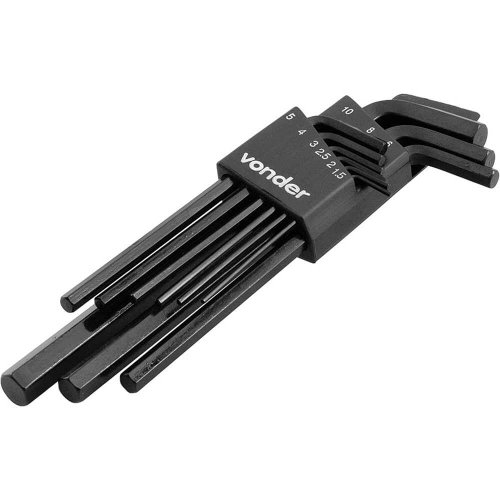 Jogo de Chave Allen Longa 1,5 a 10mm - 9 peças - Vonder