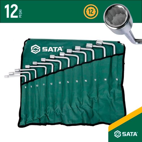 Jogo de Chave Biela 8 A 19mm 12 Peças - ST08021 - Sata
