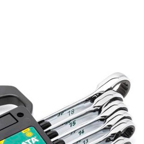 Jogo de Chave Combina Catraca 120 XP de 8 a 18 mm com 7 Peças - Sata