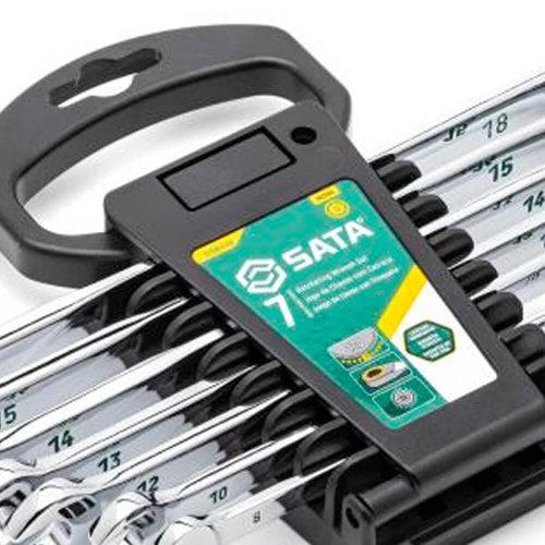 Jogo de Chave Combina Catraca 120 XP de 8 a 18 mm com 7 Peças - Sata