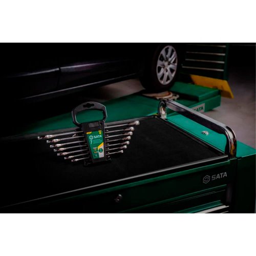 Jogo de Chave Combina Catraca 120 XP de 8 a 18 mm com 7 Peças - Sata