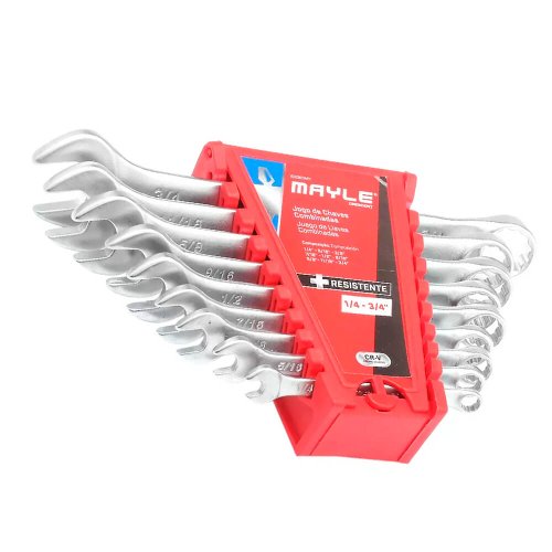 Jogo de Chave Combinada 1/4" a 3/4" - 9 peças - Mayle