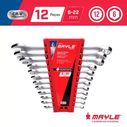 Jogo de Chave Combinada 12 peças 6-22 mm - Mayle