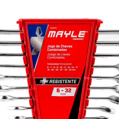 Jogo de Chave Combinada 6-32mm - 15 peças - Mayle