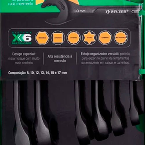 Jogo de Chave Combinada Speedy X6 8 à 17mm 7 peças - Belzer