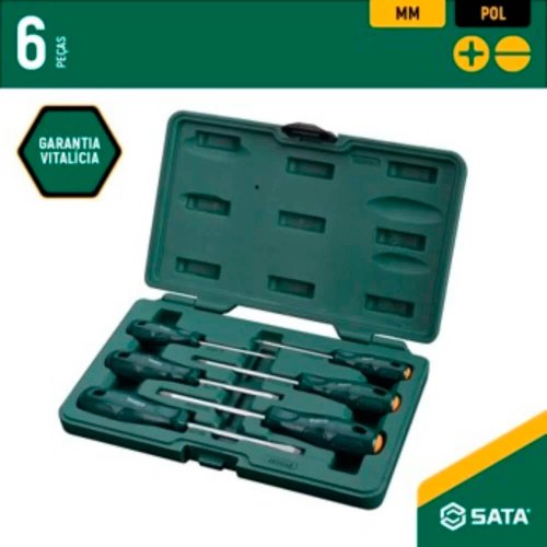 Jogo De Chave De Fenda e Phillips Sata 6 Peças - ST09303ESJ - Sata
