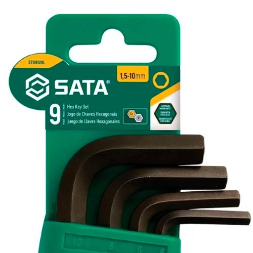 Jogo de Chave Hexagonal Curta 1,5 a 10mm 9 Peças CRV - Sata