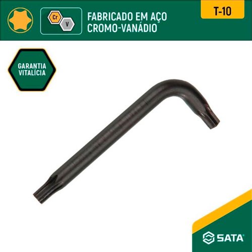 Jogo de Chave Hexagonal Curta 1,5 a 10mm 9 Peças CRV - Sata