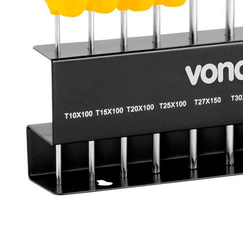 Jogo de Chave Torx T10 à T50 com Cabo "T" 9 peças - Vonder