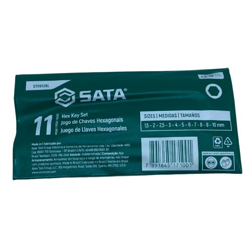 Jogo De Chaves Allen 1,5 A 10mm 11 Peças ST09128L - Sata