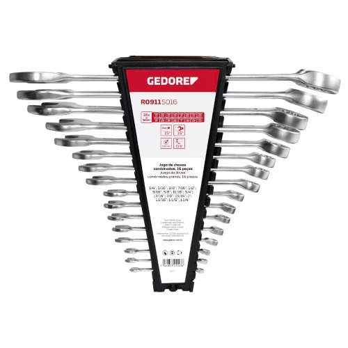 Jogo de Chaves Combinadas 1/4-1. 1/4" 16 Peças R09115016 - Gedore