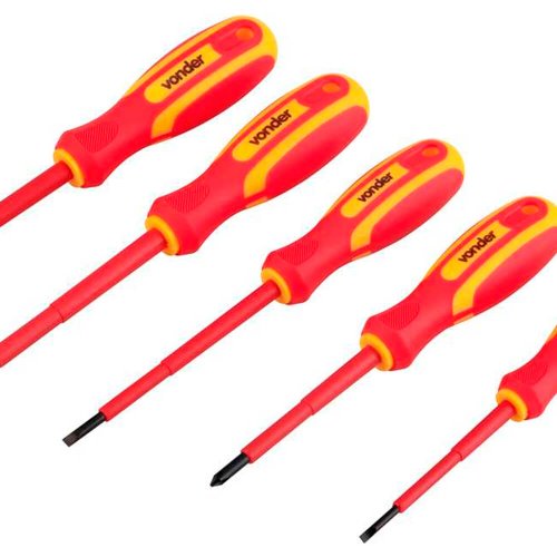 Jogo de Chaves de Fenda/ Phillips com 5 peças IEC60900 - Vonder