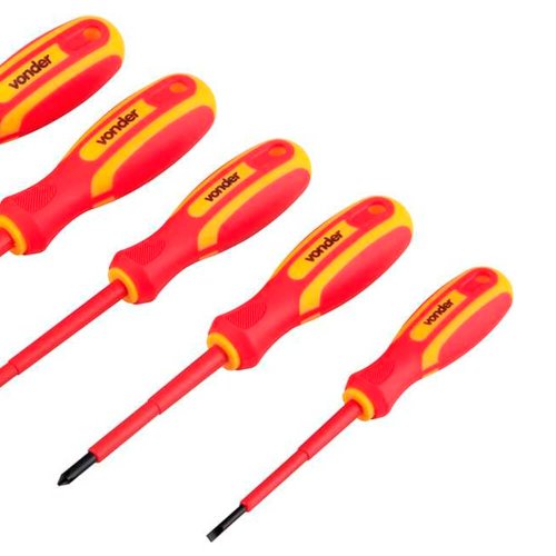 Jogo de Chaves de Fenda/ Phillips com 5 peças IEC60900 - Vonder
