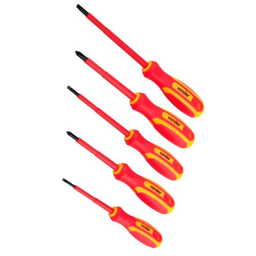 Jogo de Chaves de Fenda/ Phillips com 5 peças IEC60900 - Vonder