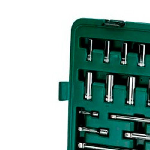 Jogo de Chaves e Soquetes Sextavados 1/4", 3/8", 1/2" - 120 Peças - Sata