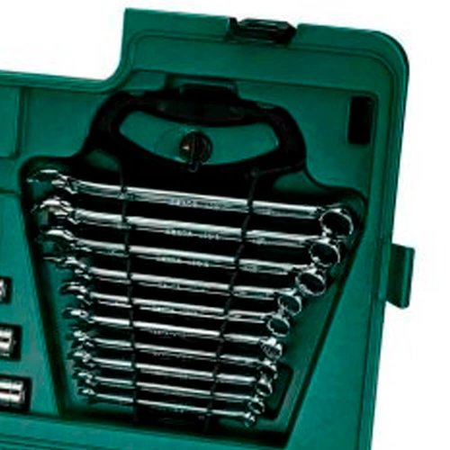 Jogo de Chaves e Soquetes Sextavados 1/4", 3/8", 1/2" - 120 Peças - Sata