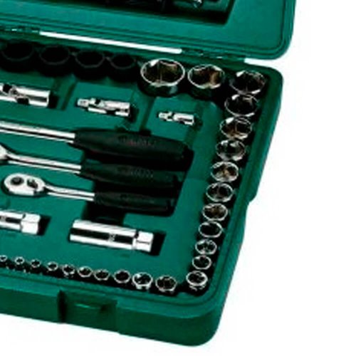 Jogo de Chaves e Soquetes Sextavados 1/4", 3/8", 1/2" - 120 Peças - Sata