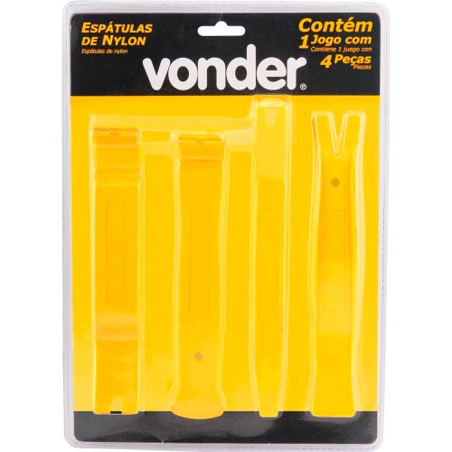 Jogo de Espátulas de Nylon para Desmontagem com 4 Peças - Vonder