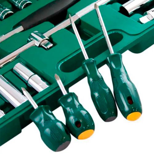 Jogo de Ferramentas e Soquetes Sextavado T 1/2" com 26 peças - Sata