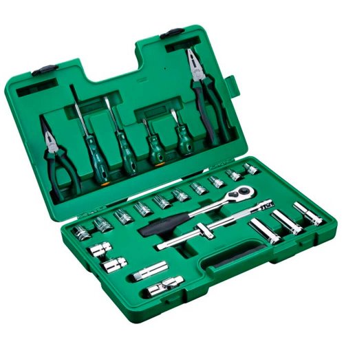Jogo de Ferramentas e Soquetes Sextavado T 1/2" com 26 peças - Sata