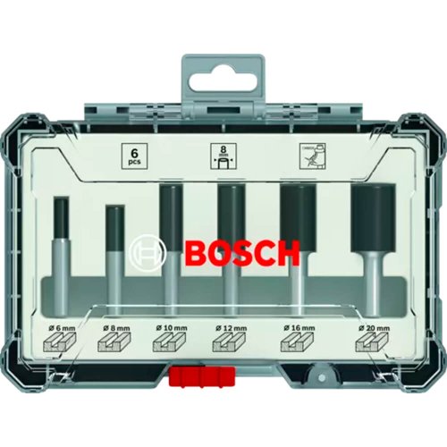Jogo de Fresas Retas de 6 a 20mm com 6 peças - Bosch