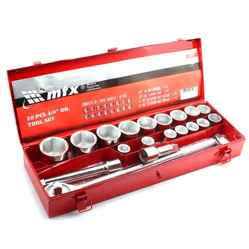 Jogo De Soquete 3/4" 19-50mm com 20 Peças - 135369 - MTX