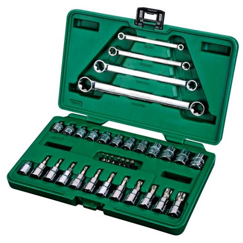 Jogo de Soquete 3/8" Chaves E-Torx 3/8" 35 peças - Sata