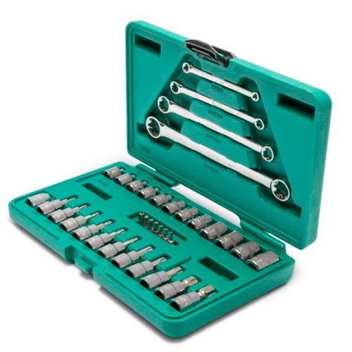Jogo de Soquete 3/8" Chaves E-Torx 3/8" 35 peças - Sata