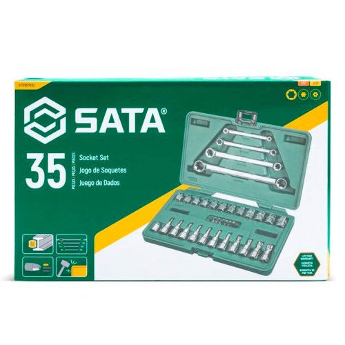 Jogo de Soquete 3/8" Chaves E-Torx 3/8" 35 peças - Sata