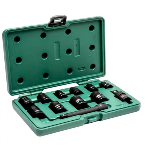 Jogo de Soquete de Impacto Sextavado 1/2" com 12 peças - Sata