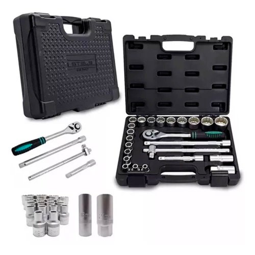Jogo de Soquete Estirado Encaixe 1/2" 8 a 32mm com 24 peças - Stels