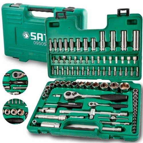 Jogo de Soquete Sextavado 1/4" 1/2" 86 Peças - ST09013SJ - Sata
