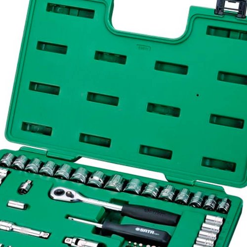 Jogo de Soquete Sextavado 1/4" 3/8" com 65 peças - Sata