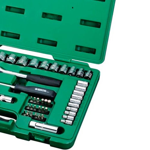 Jogo de Soquete Sextavado 1/4" 3/8" com 65 peças - Sata