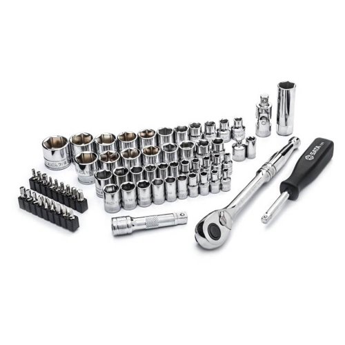 Jogo de Soquete Sextavado 1/4" 3/8" com 65 peças - Sata