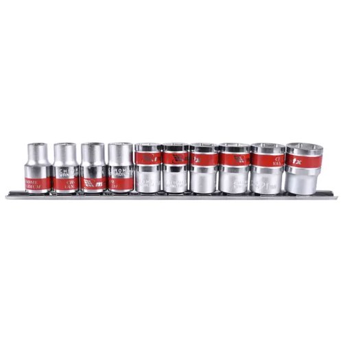 Jogo De Soquete Sextavado 10-22mm CRV 1/2" 10 Peças - MTX