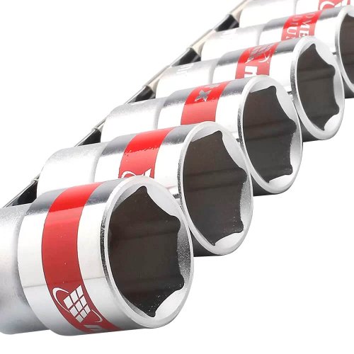 Jogo De Soquete Sextavado 10-22mm CRV 1/2" 10 Peças - MTX