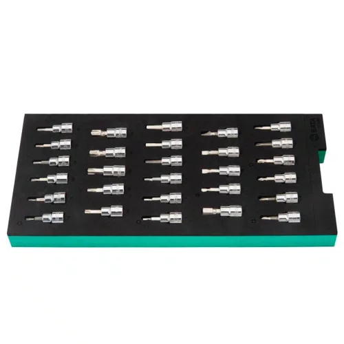 Jogo de Soquetes e Bits 3/8" com 28 peças - Sata